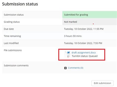 Turnitin check in Moodle .
